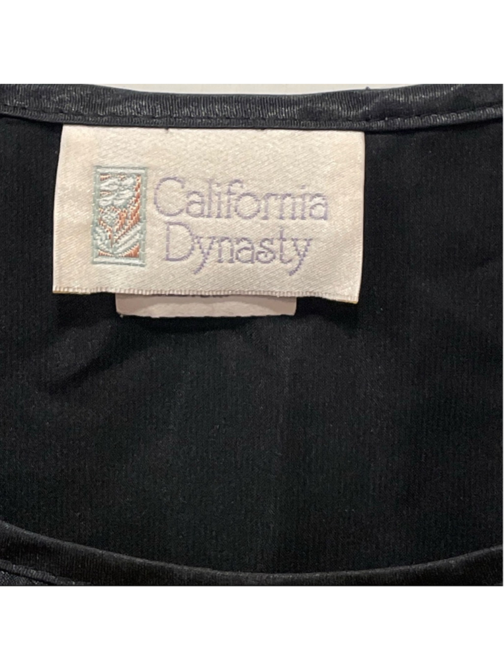 Vintage Women's Size Medium Californian Dynasty Satin Sleep Shirt Black - Picture 5 of 10
